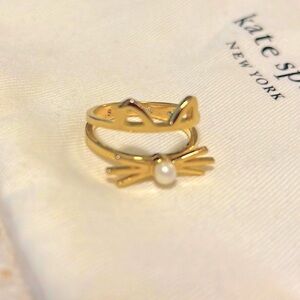 Kate spade gold cat whisker ring size 8